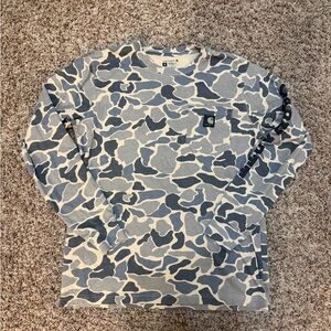 Carhartt Men's Long Sleeve Camo Shirt - Gray and White